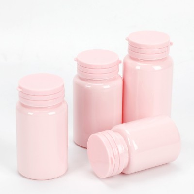 Maysure Hot Sale 100ml 100cc 100g Hdpe Pink Empty Vitamin Capsules Pill Bottles With Tear Off Pull-ring Cap